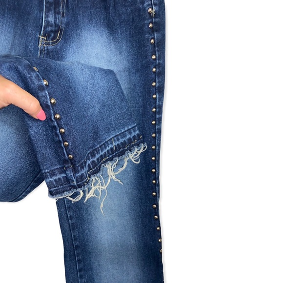 Vintage 90s Wild Secret Studded Dark Wash flare jeans - Picture 7 of 12